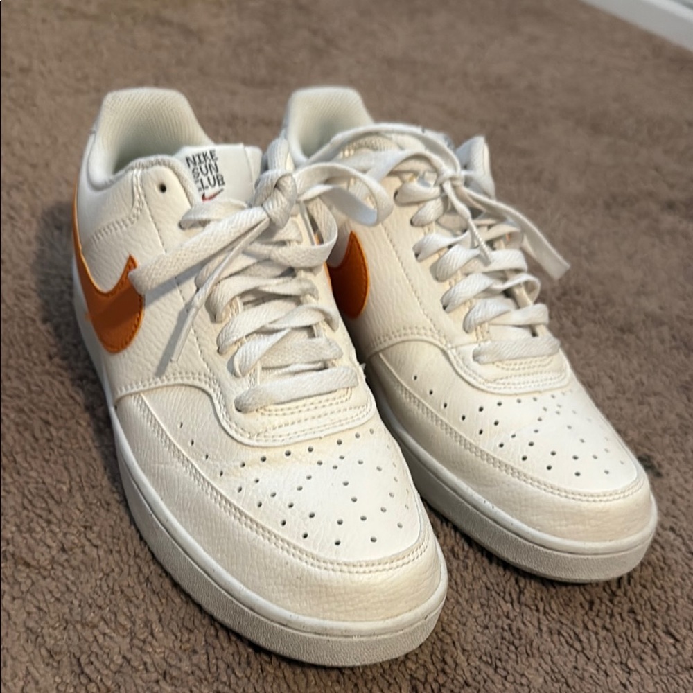 Nike White and Orange Sneakers